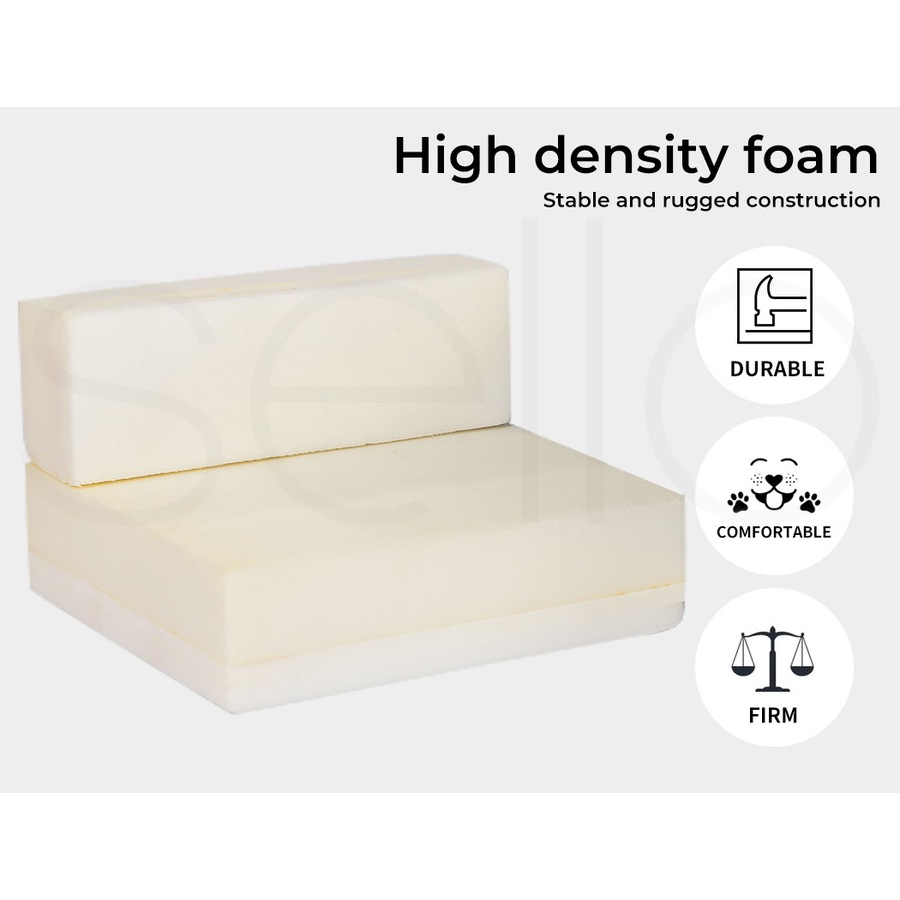 Pawz Pet Ramp For Bed Dog Stairs Memory Foam Removable Washable Cover Light Grey