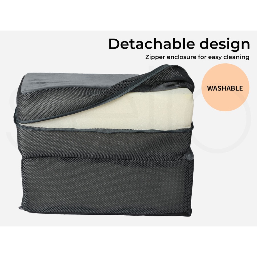 Pawz Pet Ramp For Bed Dog Stairs Memory Foam Removable Washable Cover Light Grey