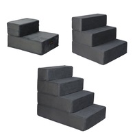Pawz Pet Ramp Memory Foam Dog Cover Stairs Portable Cat Ladder For Bed 3/4 Steps
