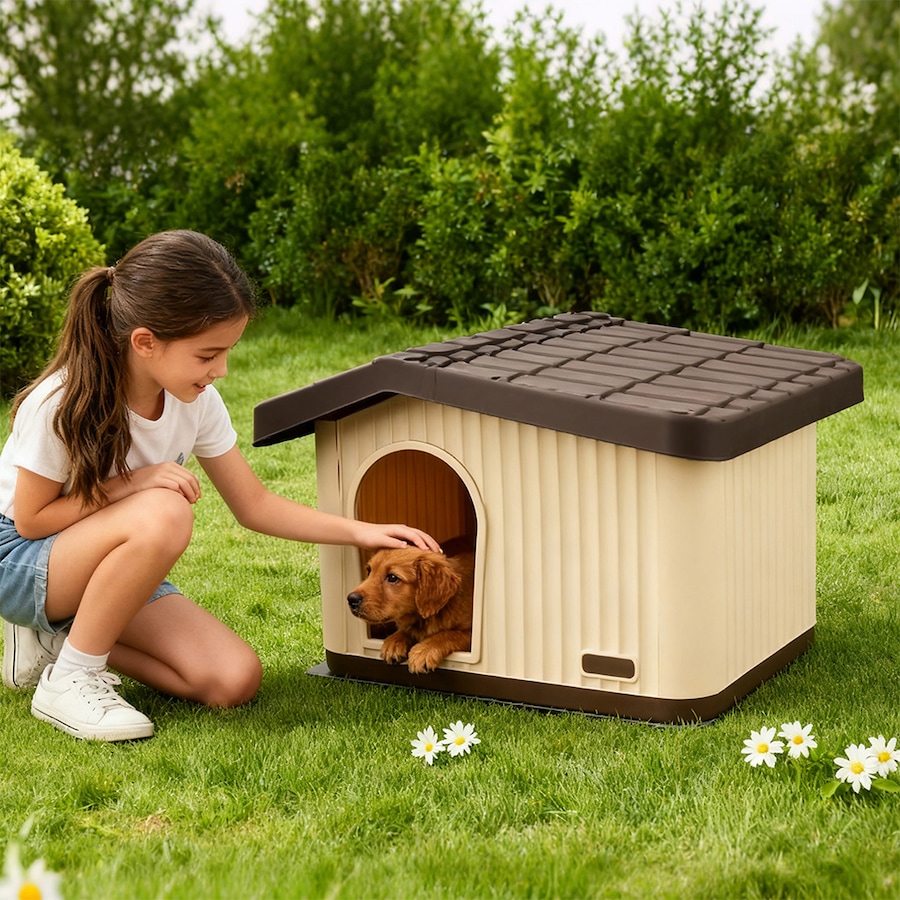 PaWz Dog Kennel House Small Medium Plastic Pet Cabin Waterproof