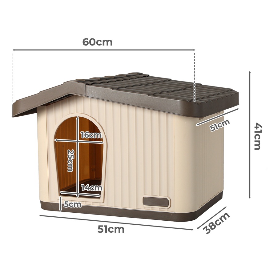 PaWz Dog Kennel House Small Medium Plastic Pet Cabin Waterproof