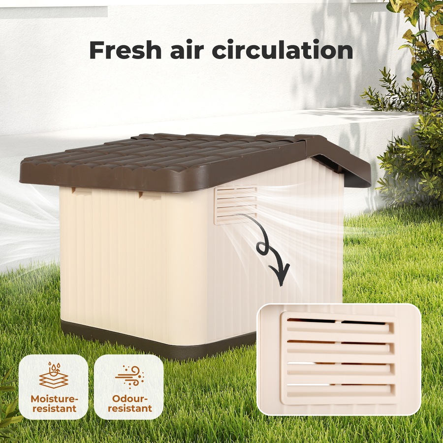 PaWz Dog Kennel House Small Medium Plastic Pet Cabin Waterproof