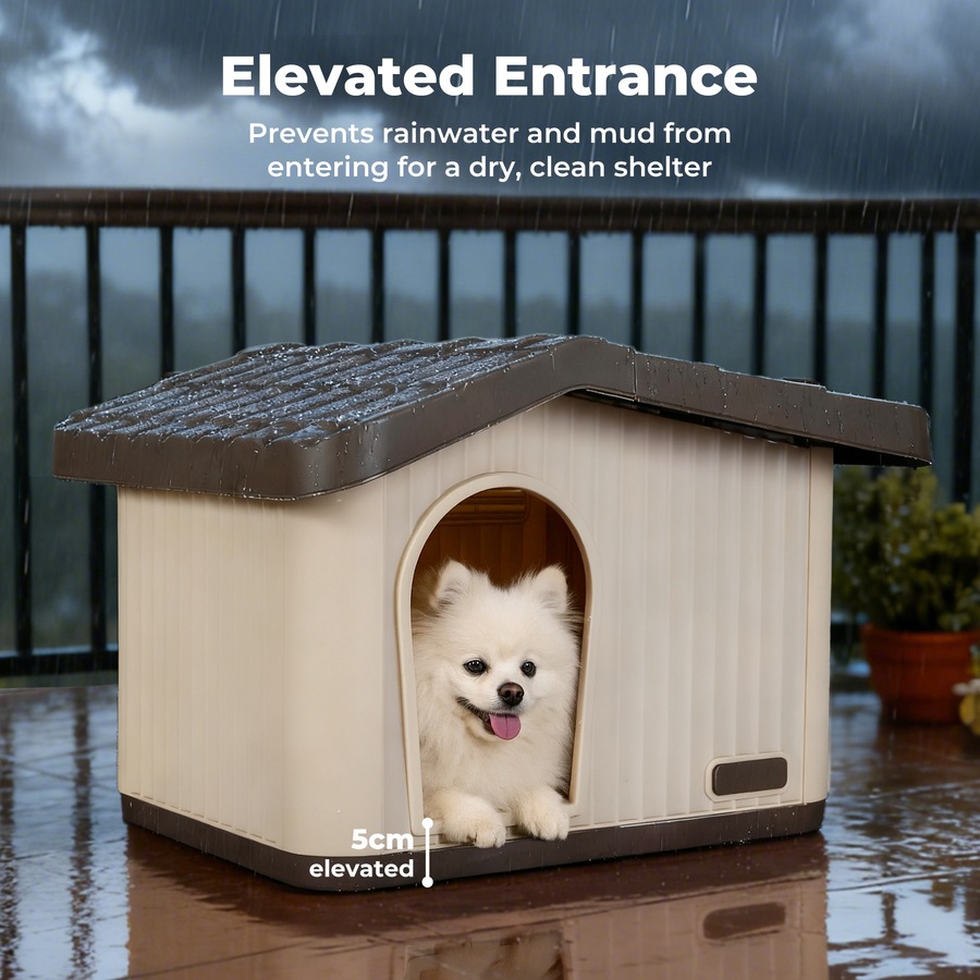 PaWz Dog Kennel House Small Medium Plastic Pet Cabin Waterproof