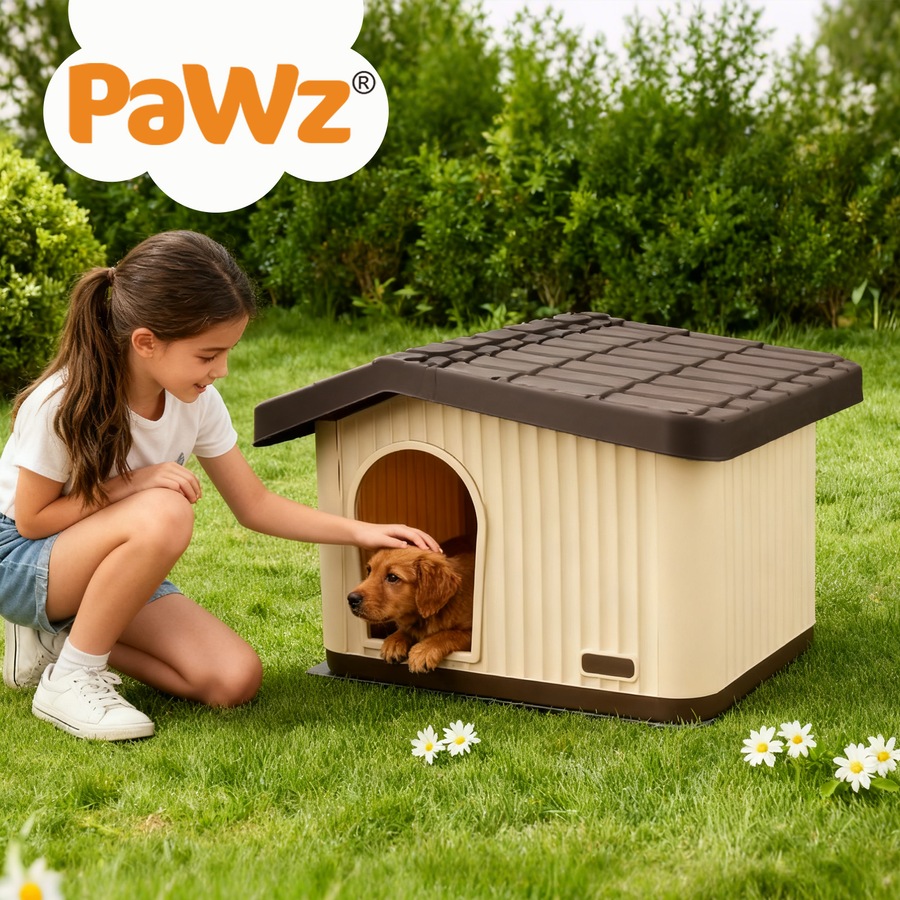 PaWz Dog Kennel House Small Medium Plastic Pet Cabin Waterproof