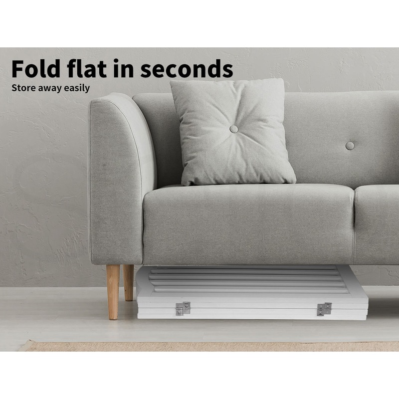 Buy PaWz Wooden Pet Gate Retractable Dog Fence Safety Stair Barrier