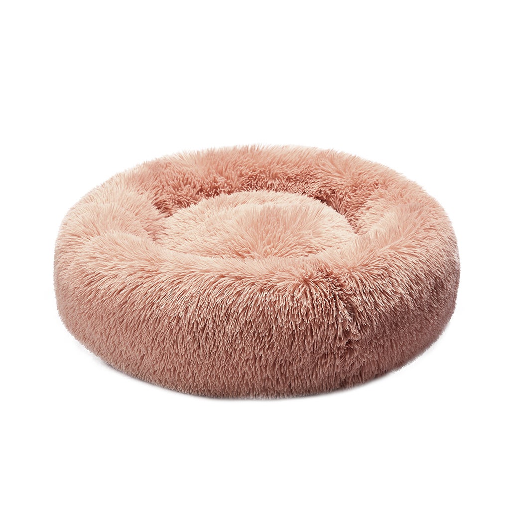 Pawz Pet Dog Calming Bed Warm Soft Plush Round Comfy Sleeping Washable Pink
