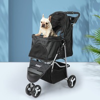 Pawz Pet Stroller Dog Cat Cage Carrier Travel Pushchair Foldable Pram 3 Wheels