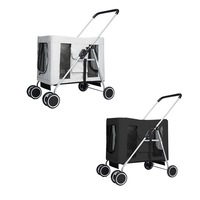 Pawz Large Pet Stroller Dog Cat Carrier Travel Pushchair Foldable Pram 4 Wheels