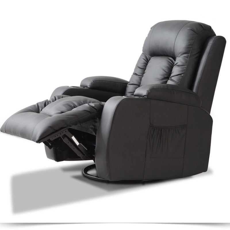 Luxury PU Leather Heated Massage Reclining Armchair