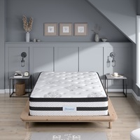 Dreamz Spring Mattress Euro Top Double Bed 5 Zone Pocket Medium Firm Memory 35cm