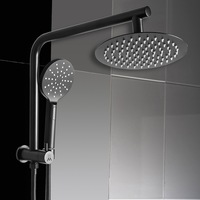Traderight Shower Head High Pressure Set Rain Round Brass Taps Mixer Handheld WELS Black