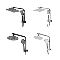 Traderight 10'' Rain Shower Head Dual Set High Pressure Brass Mixer Taps Handheld Wall WELS