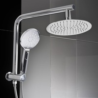 Traderight High Pressure Shower Head Set Rain Round Brass Taps Mixer Handheld WELS Silver