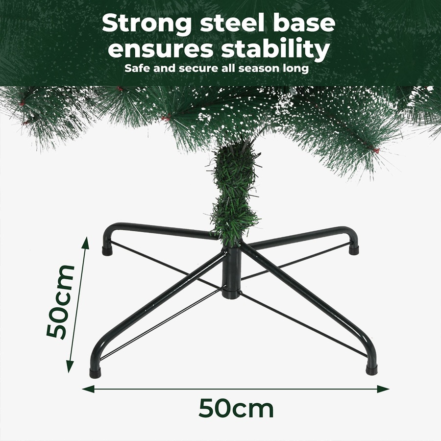 150cm Christmas Tree Santaco, 180 Tips, Full Pine Needle Snow Flocked Artificial