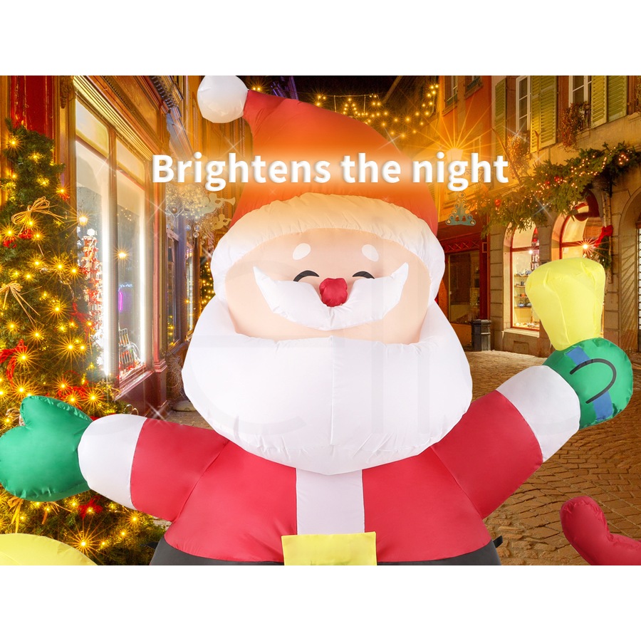 Santaco Inflatable Christmas Santa Lighted 1.8m Blow Up Xmas Outdoor Decoration