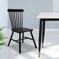 Levede a set of 2 Windsor Wooden Dining Chairs - Black, Oak