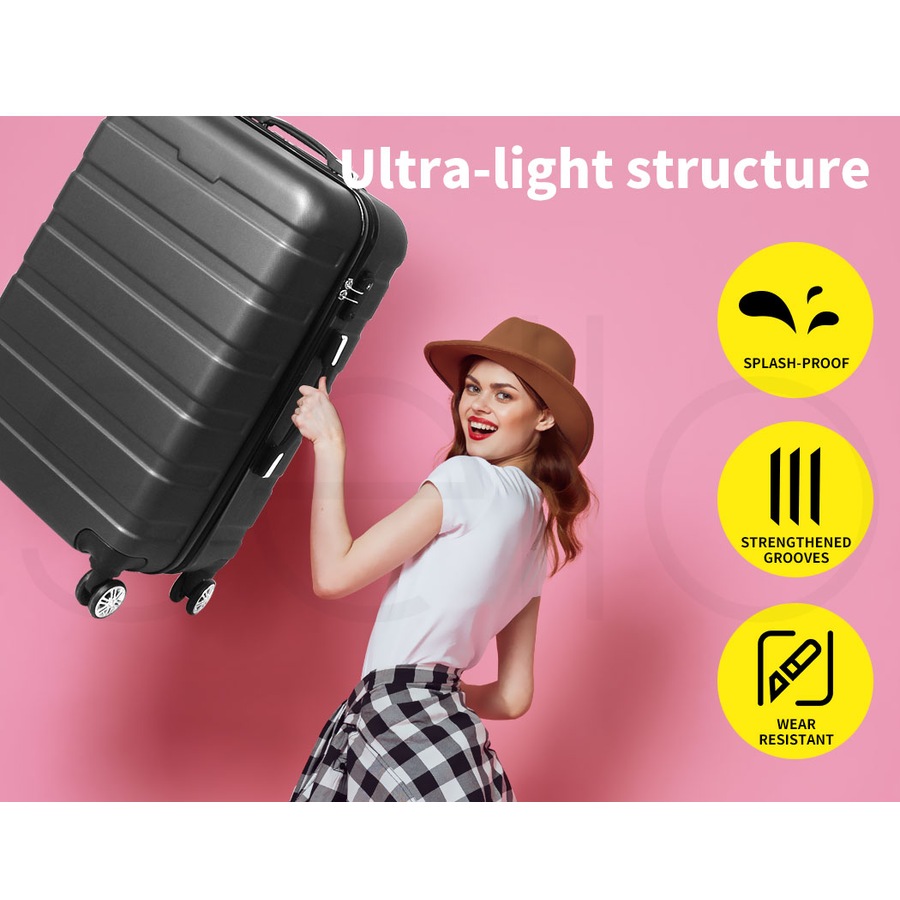 Slimbridge 28"Luggage Case Suitcase Travel Packing TSA Lock Hard Shell Dark Grey