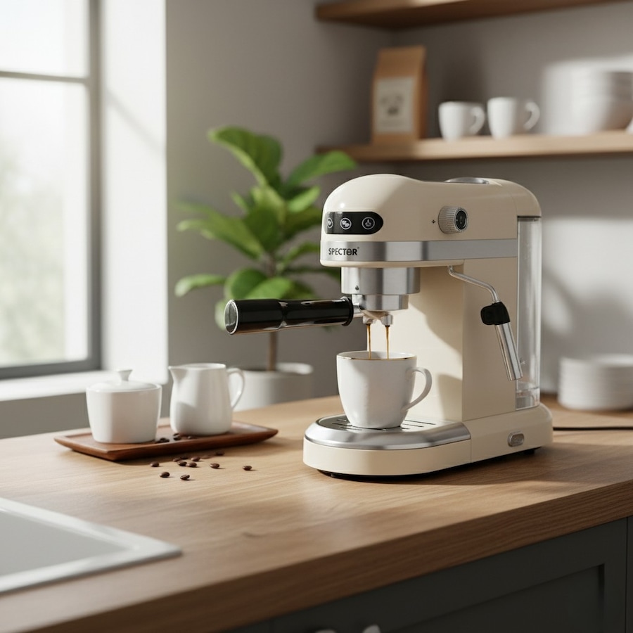 Spector 20 Bar Coffee Machine Espresso Cafe Maker - White