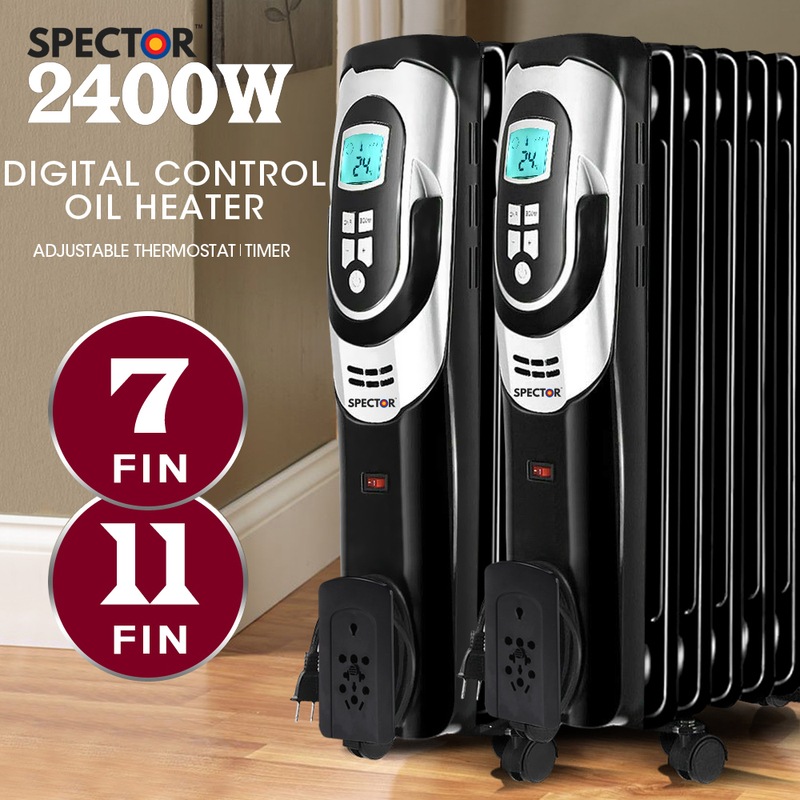 Buy Spector Electric Portable 7 Fin Oil Heater w/24h Timer/Column/Heat