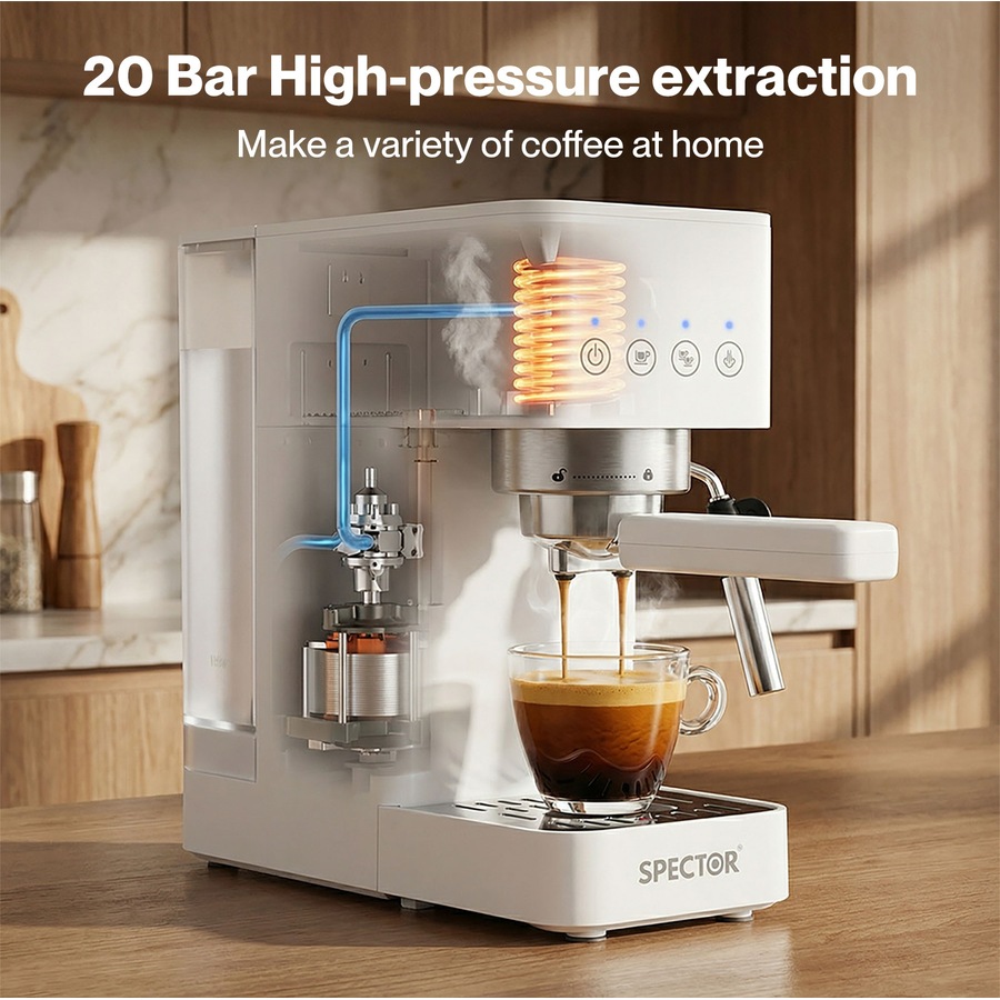 Spector Espresso Coffee Machine Maker 20 Bar Milk Frother Cappuccino Latte Cafe