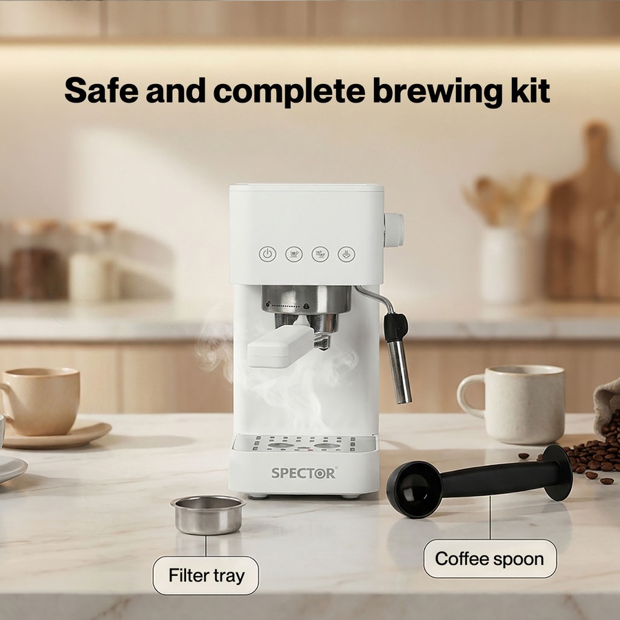 Spector Espresso Coffee Machine Maker 20 Bar Milk Frother Cappuccino Latte Cafe