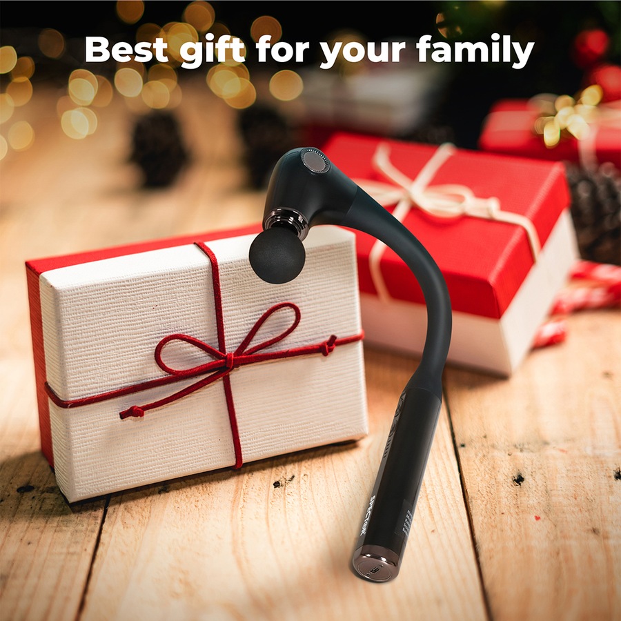 4-Head Deep Tissue Massage Gun w/ Extended Handle