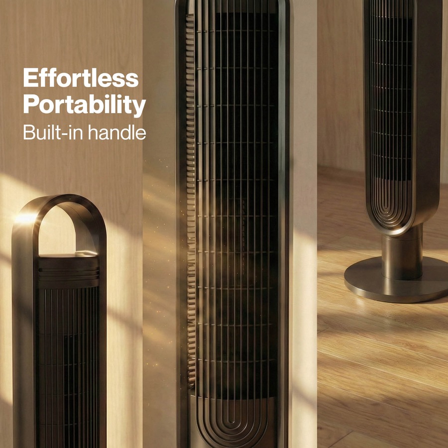 100cm Tower Fan Portable Oscillating with 3 Speeds - Black