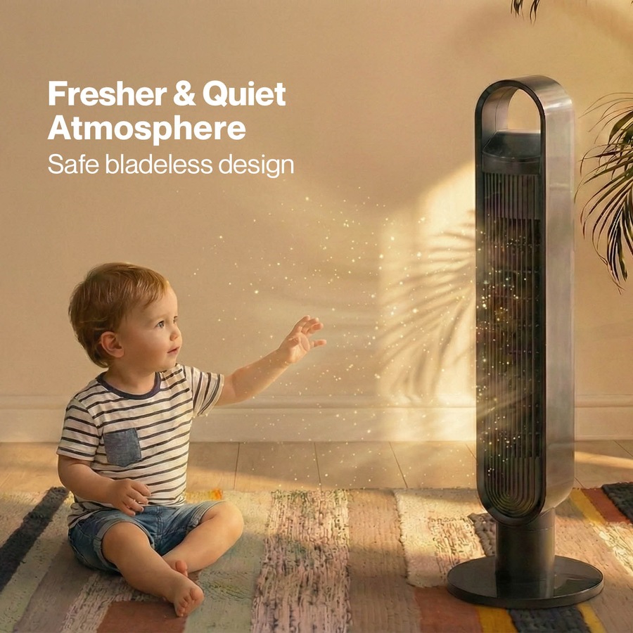 100cm Tower Fan Portable Oscillating with 3 Speeds - Black