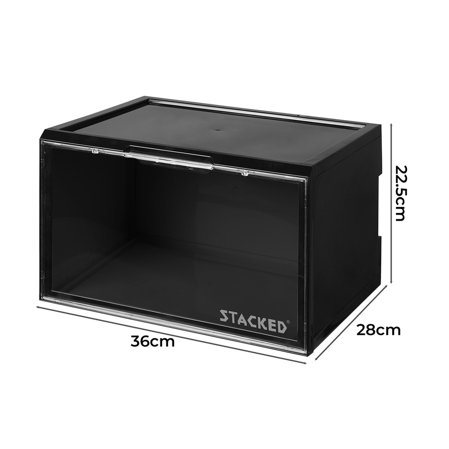 Stacked Shoe Box Sneaker Display Case LED Lighted Magnetic Anti-oxidation Clear