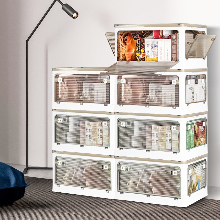 STACKED Storage Box Plastic Stackable Container Clothes Wardrobe Organiser 5 Side Open