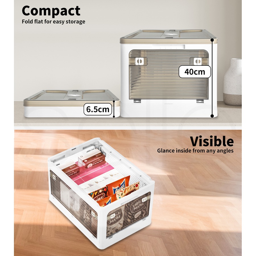 STACKED Storage Box Plastic Stackable Container Clothes Wardrobe Organiser 5 Side Open