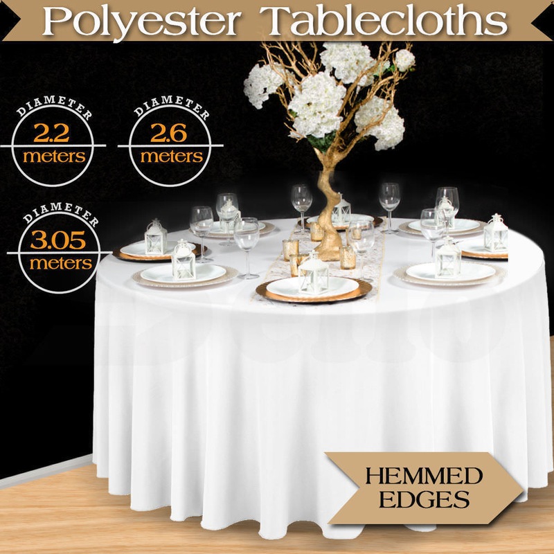 Buy Round Trestle Tablecloth White MyDeal