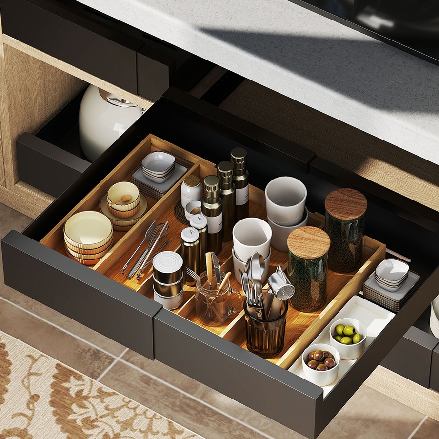 Buy Toque Bamboo Expandable Kitchen Drawer Organizer 3-5 Slot ...