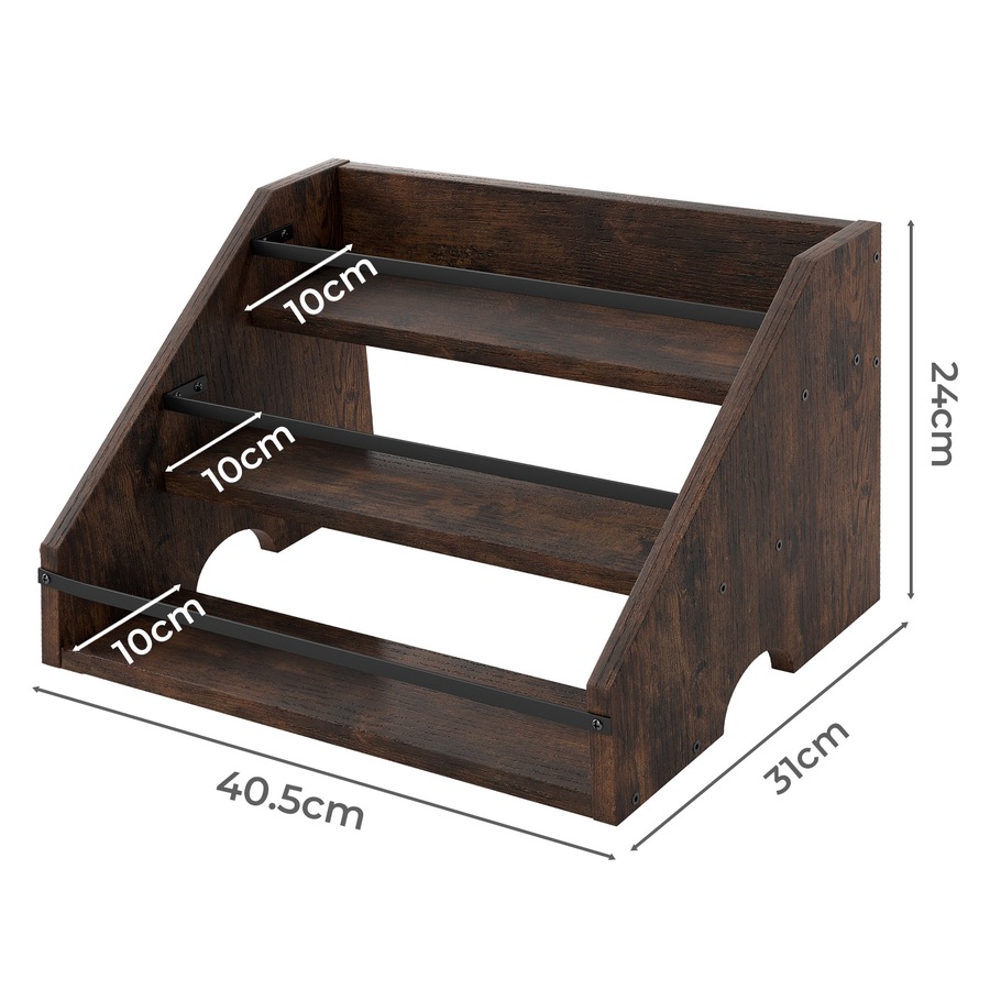 Toque Counter Top Wine Rack Storage Liquor Bottle Display Shelf Wooden Holders