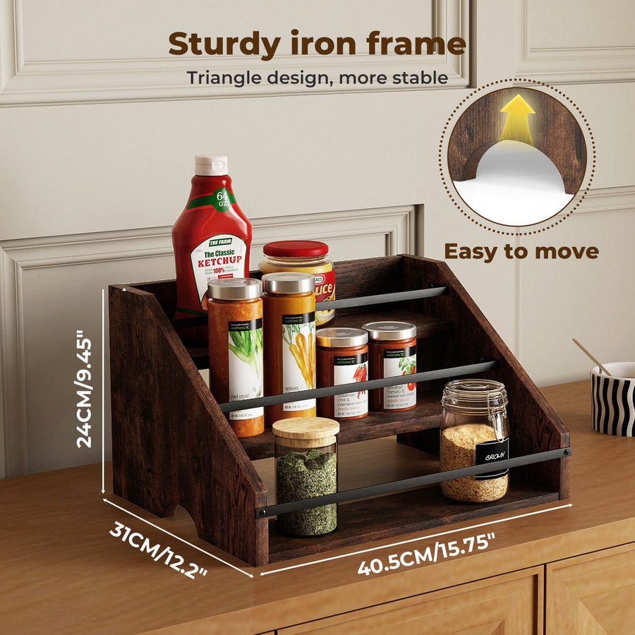 Toque Counter Top Wine Rack Storage Liquor Bottle Display Shelf Wooden Holders