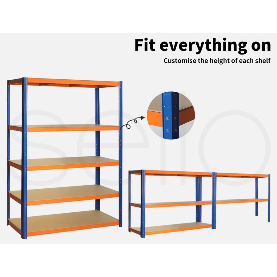 1.8x1.2m Warehouse Shelving Garage Rack - Orange