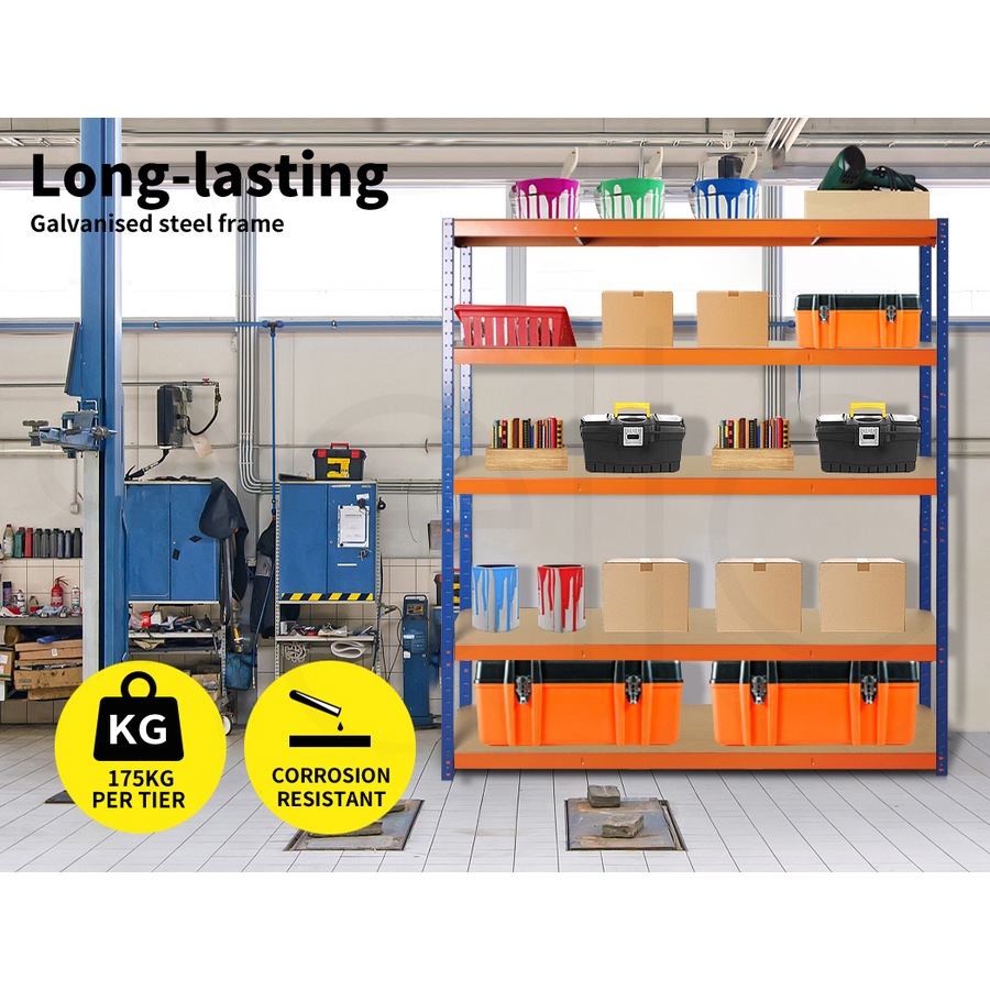 1.8x1.2m Warehouse Shelving Garage Rack - Orange