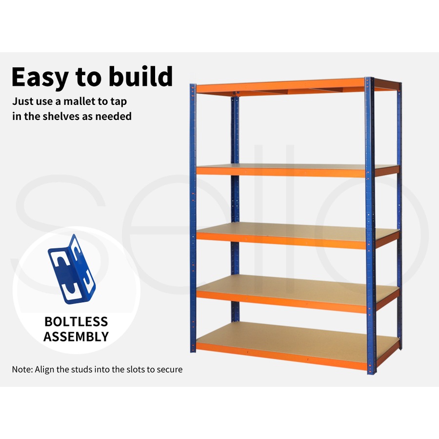 1.8x1.2m Warehouse Shelving Garage Rack - Orange