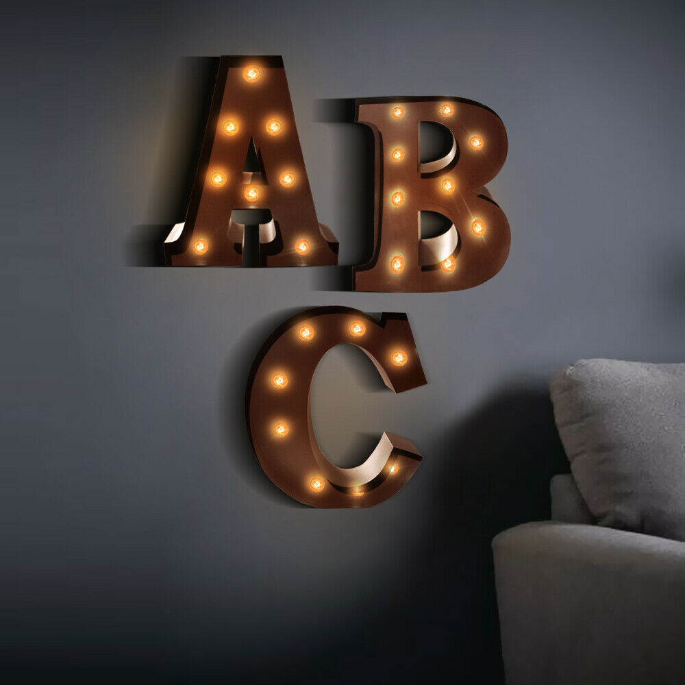 Buy Metal Number/Alphabet LED Letter Lights Light Up Standing Hanging ...