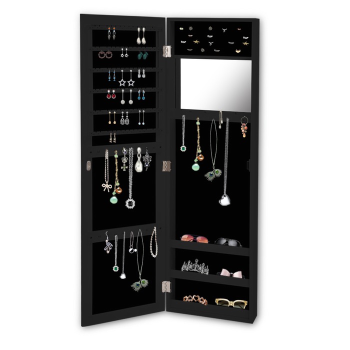 Mirror Jewellery LED Light Makeup Storage Lockable&Adjustable