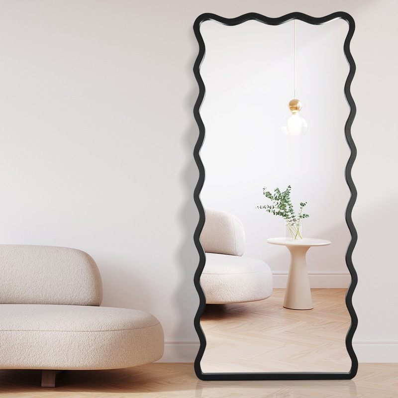 Buy Yezi Full Length Wavy Mirror Floor Standing Wall Makeup Mirrors 1 ...