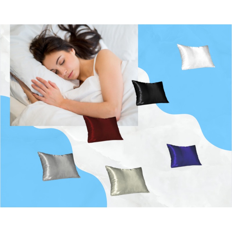 Buy 1x Silky Satin Pillowcase in 6 Colours 48x73 cm Wrinkles FREE MyDeal