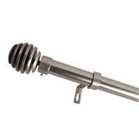 Extendable Curtain Rod in Satin Silver 120-210cm