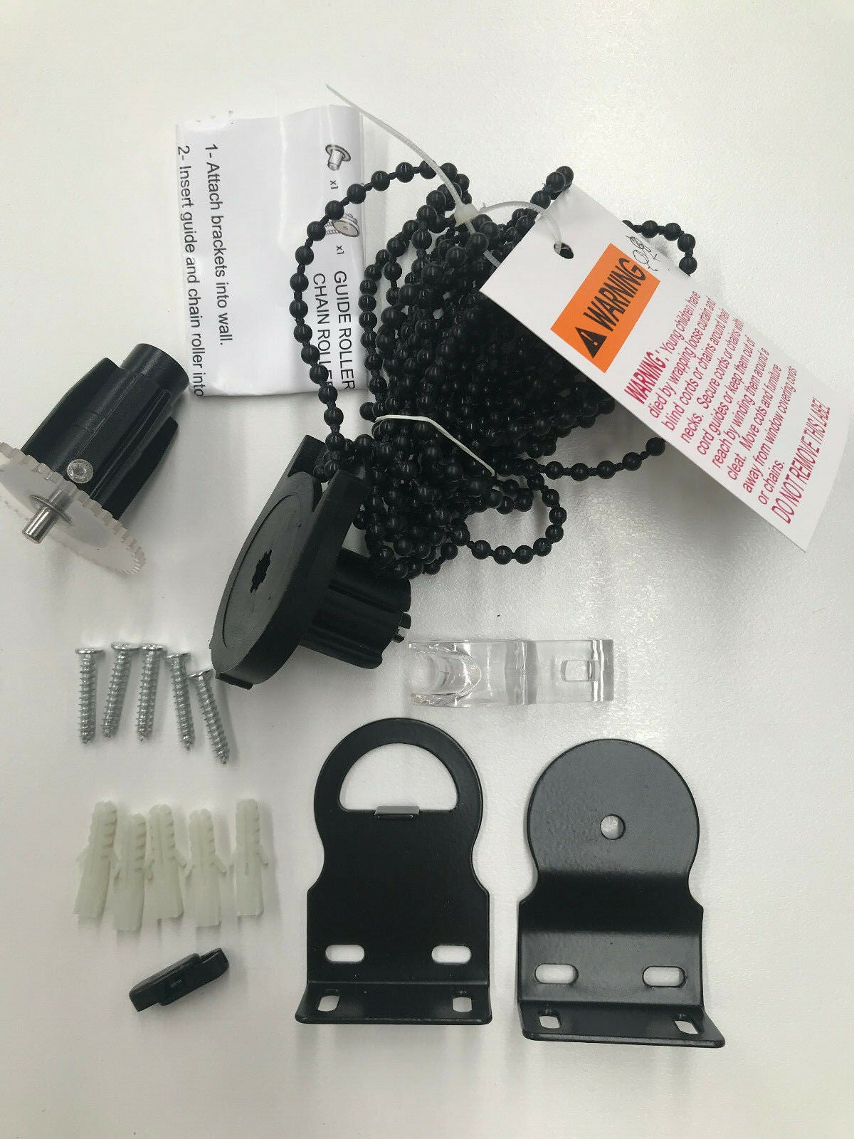 (BLACK) Roller Blind Fitting Repair Kit -- Compatible with 28 mm round tube