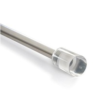 Extendable Curtain Rod and Crystal Finial Set 120~210cm