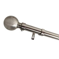 Extendable Curtain Rod in Brushed Silver 220-430cm