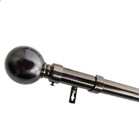 Extendable Curtain Rod in Black Chrome 120-210cm