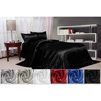 Hotel Quality Queen Size Satin Quilt Cover Sets 6 Colours