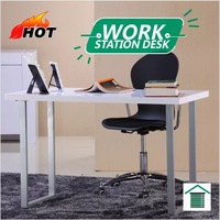 Modern Computer Desk Table in High Gloss White