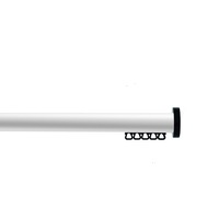 Pleat Curtain Track Rod with Gliders in White